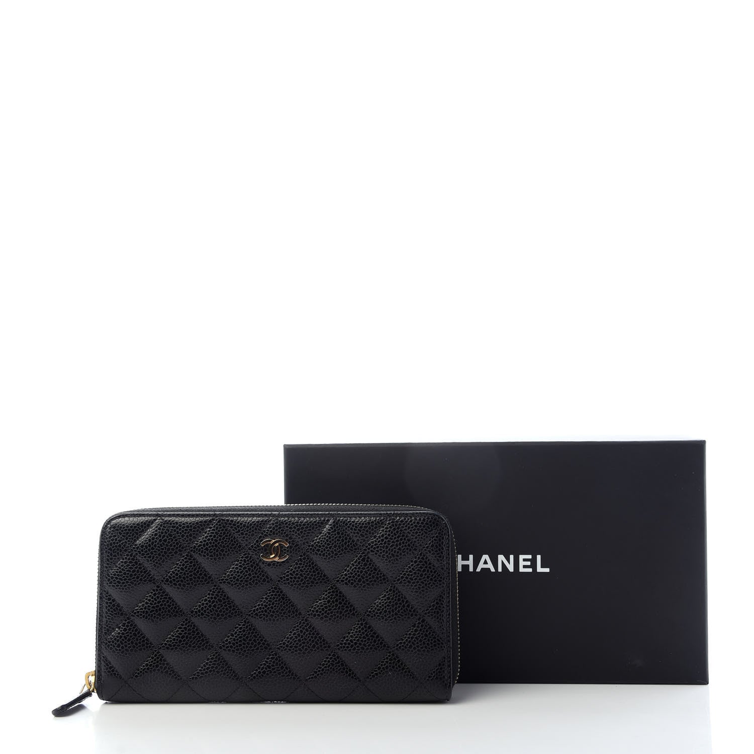 Chanel Caviar Quilted Large Gusset Zip Around Wallet Black 9 of 9