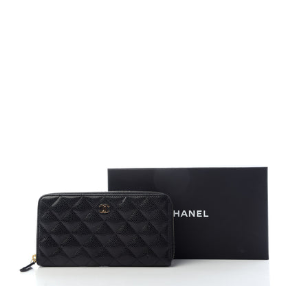 Chanel Caviar Quilted Large Gusset Zip Around Wallet Black 9 of 9