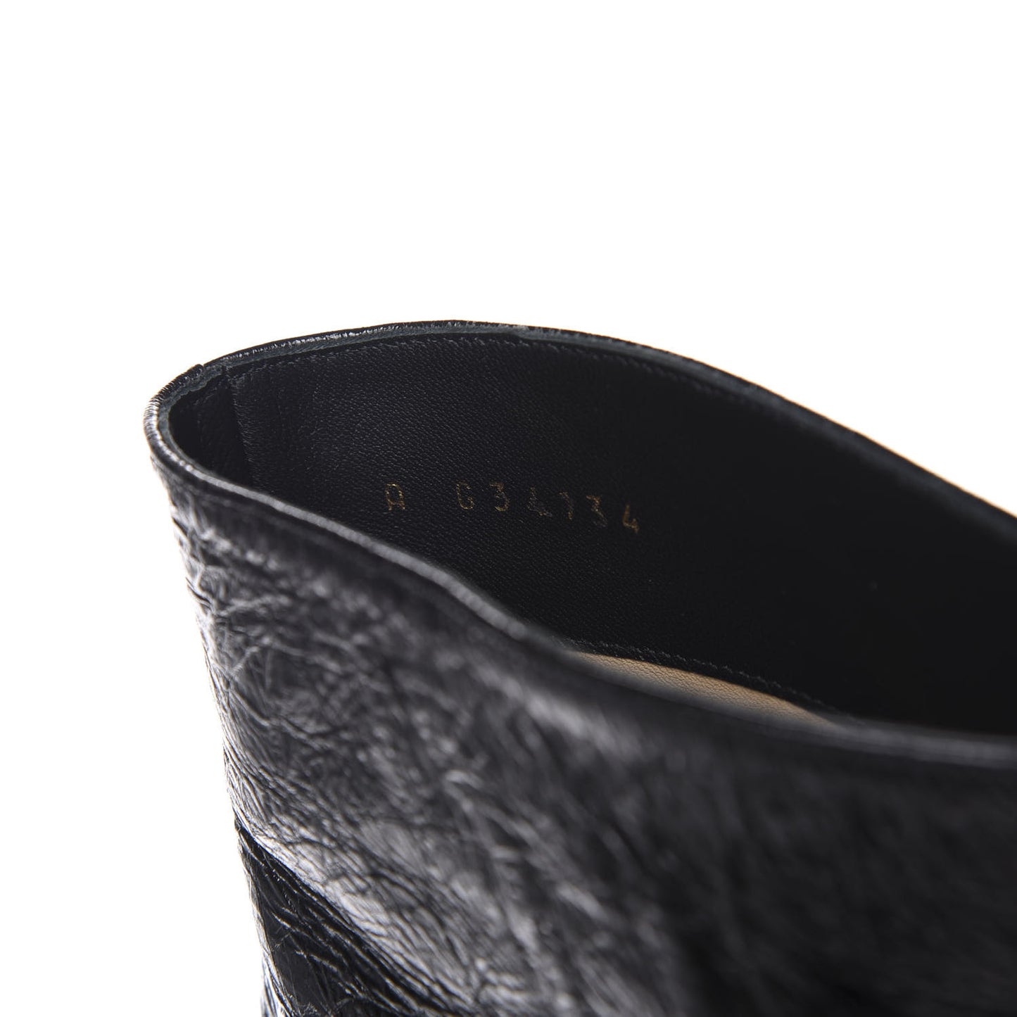 Crumpled Calfskin Satin Cap Toe Short Ankle Boots 39 Black