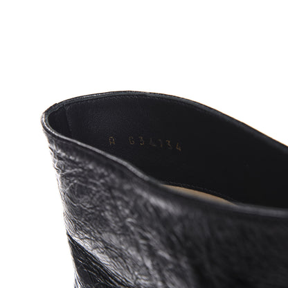 Chanel Crumpled Calfskin Satin Cap Toe Short Ankle Boots 39 Black 9 of 14