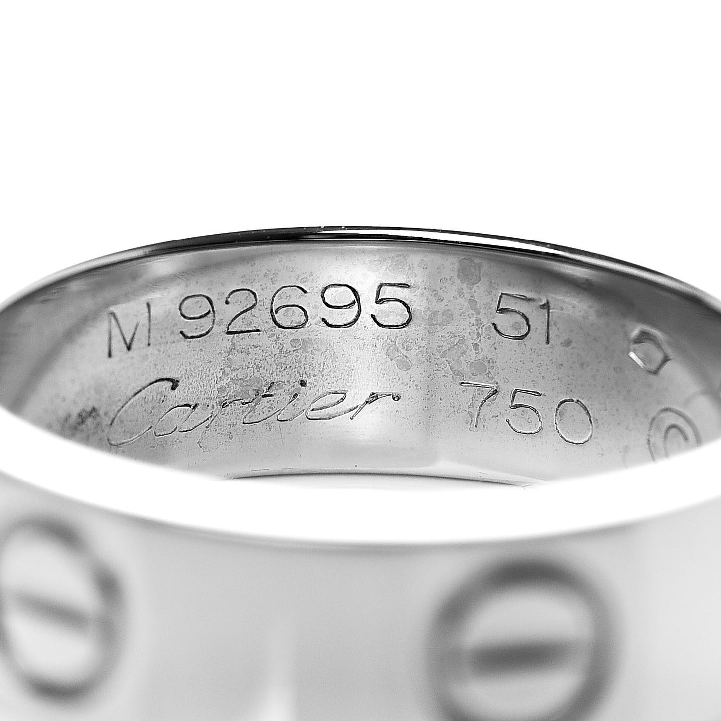18K White Gold 5.5mm LOVE Ring 51 5.75