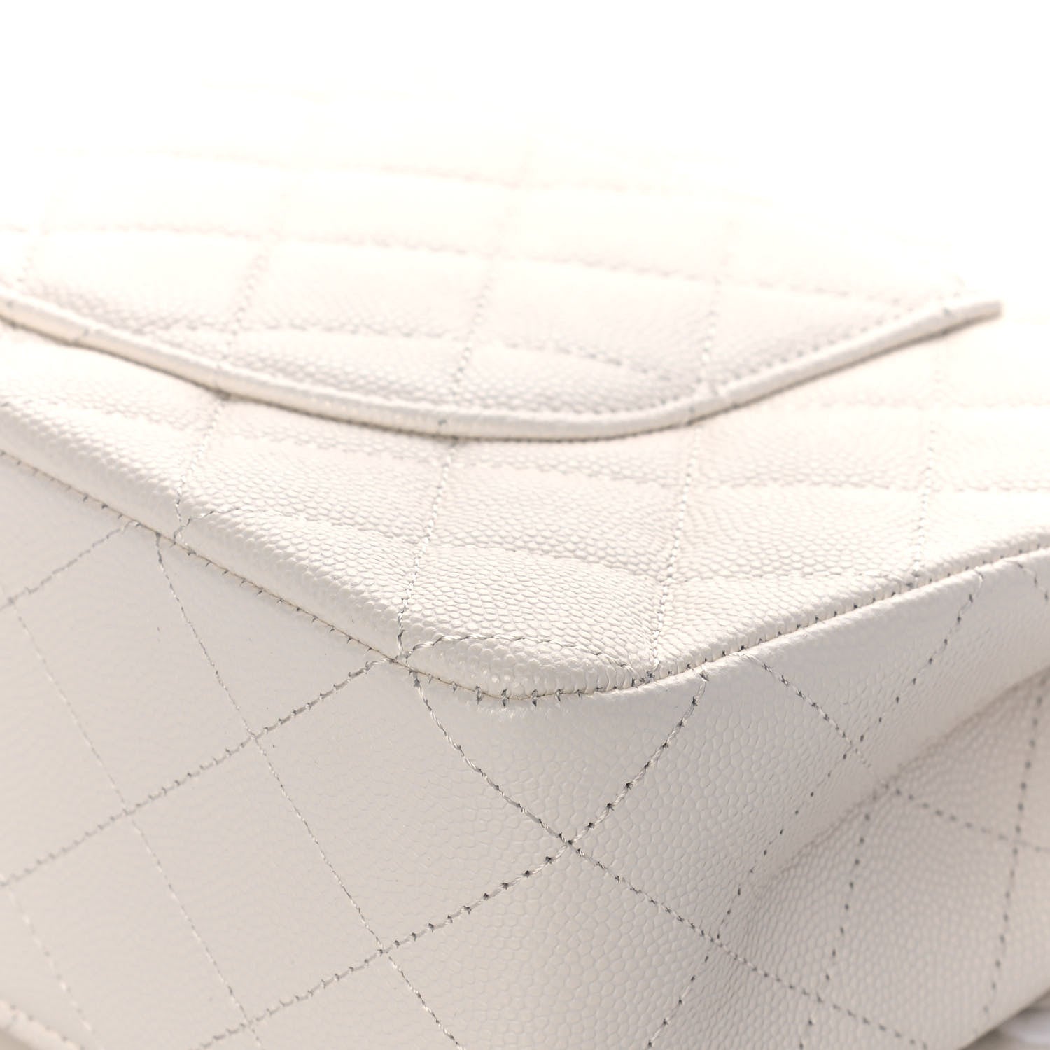 Chanel Caviar Quilted Medium Double Flap White 8 of 13