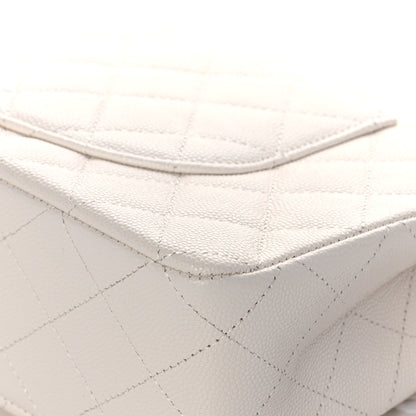 Chanel Caviar Quilted Medium Double Flap White 8 of 13