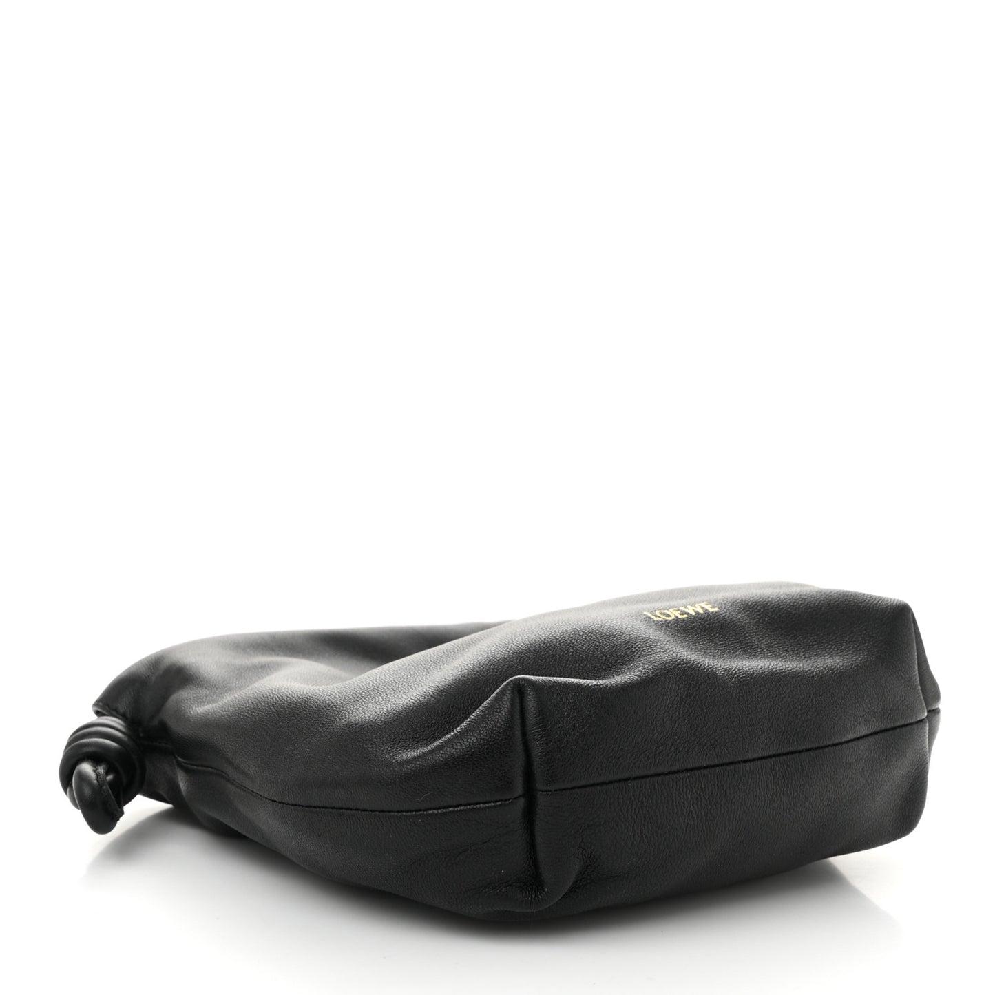 Mellow Nappa Donut Chain Mini Flamenco Knot Clutch Black