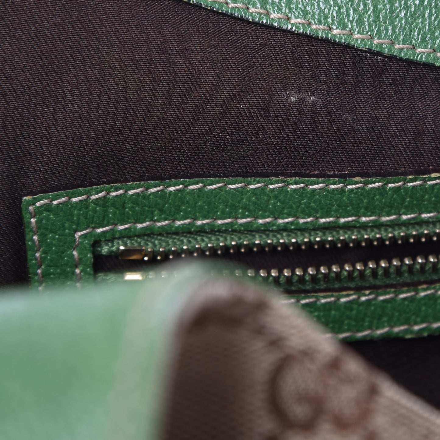 Monogram Calfskin Large Bardot Tote Green