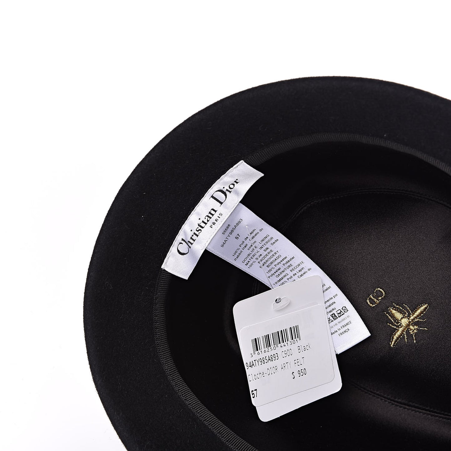Felt Cloche Dior Arty Hat 57 Black
