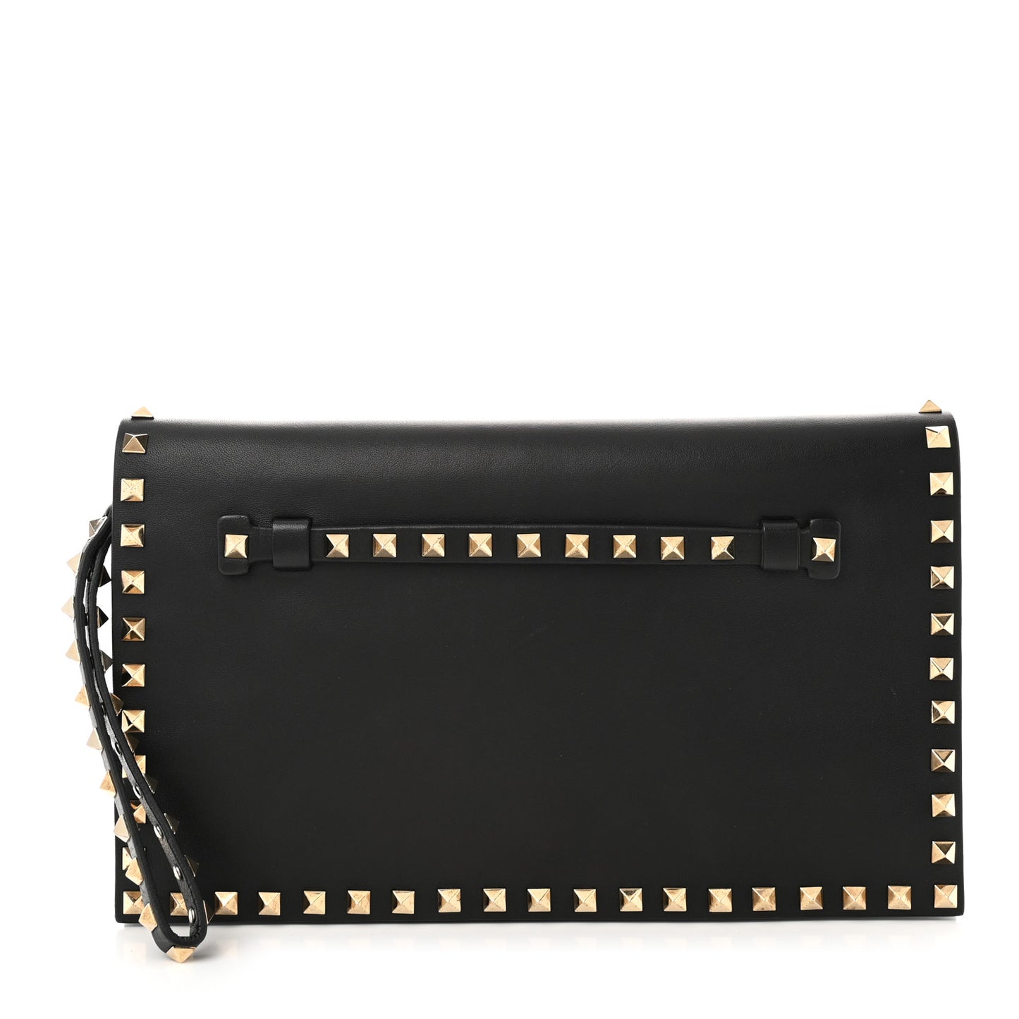 Nappa Rockstud Wristlet Clutch Black