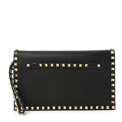 Valentino Garavani Nappa Rockstud Wristlet Clutch Black 1 of 9