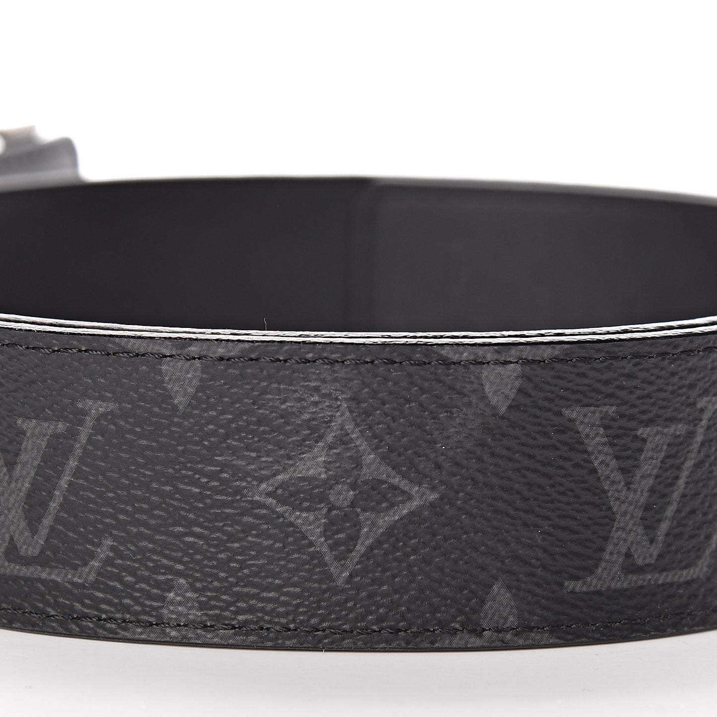Calfskin Monogram Eclipse LV Initiales Reversible Belt 80 32