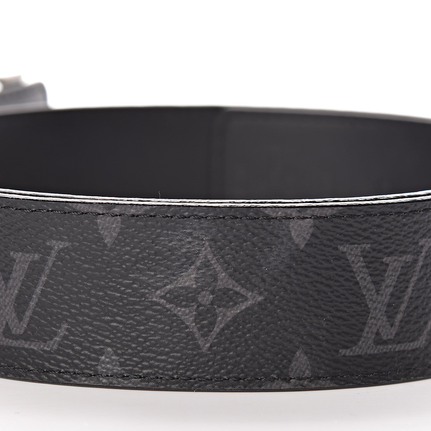 Louis Vuitton Calfskin Monogram Eclipse LV Initiales Reversible Belt 80 32 7 of 7
