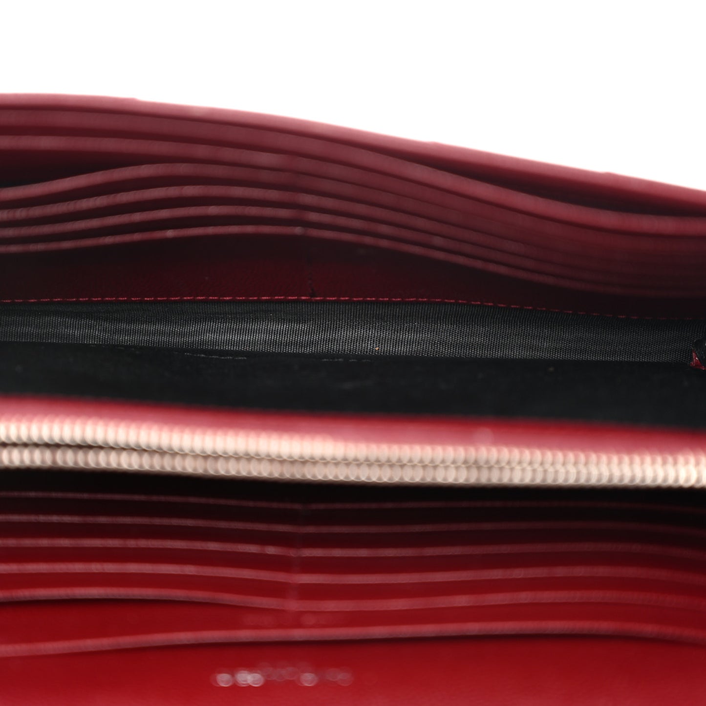 Grain De Poudre Matelasse Chevron Monogram Chain Wallet Palissandre