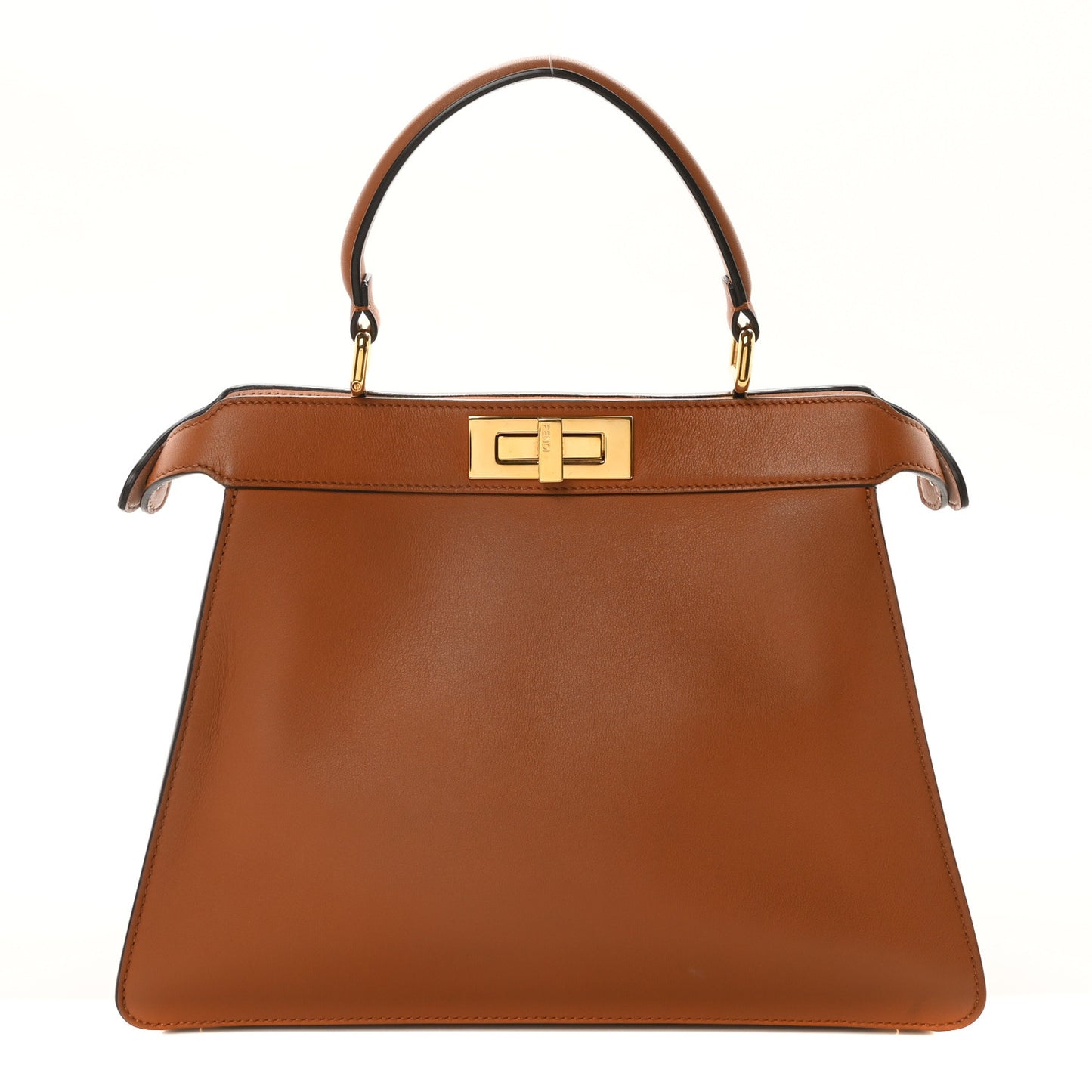 Vitello Seta Shiny Nappa Medium Peekaboo I SEE U Satchel Brandy Light Rose