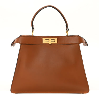 Fendi Vitello Seta Shiny Nappa Medium Peekaboo I SEE U Satchel Brandy Light Rose 1 of 11
