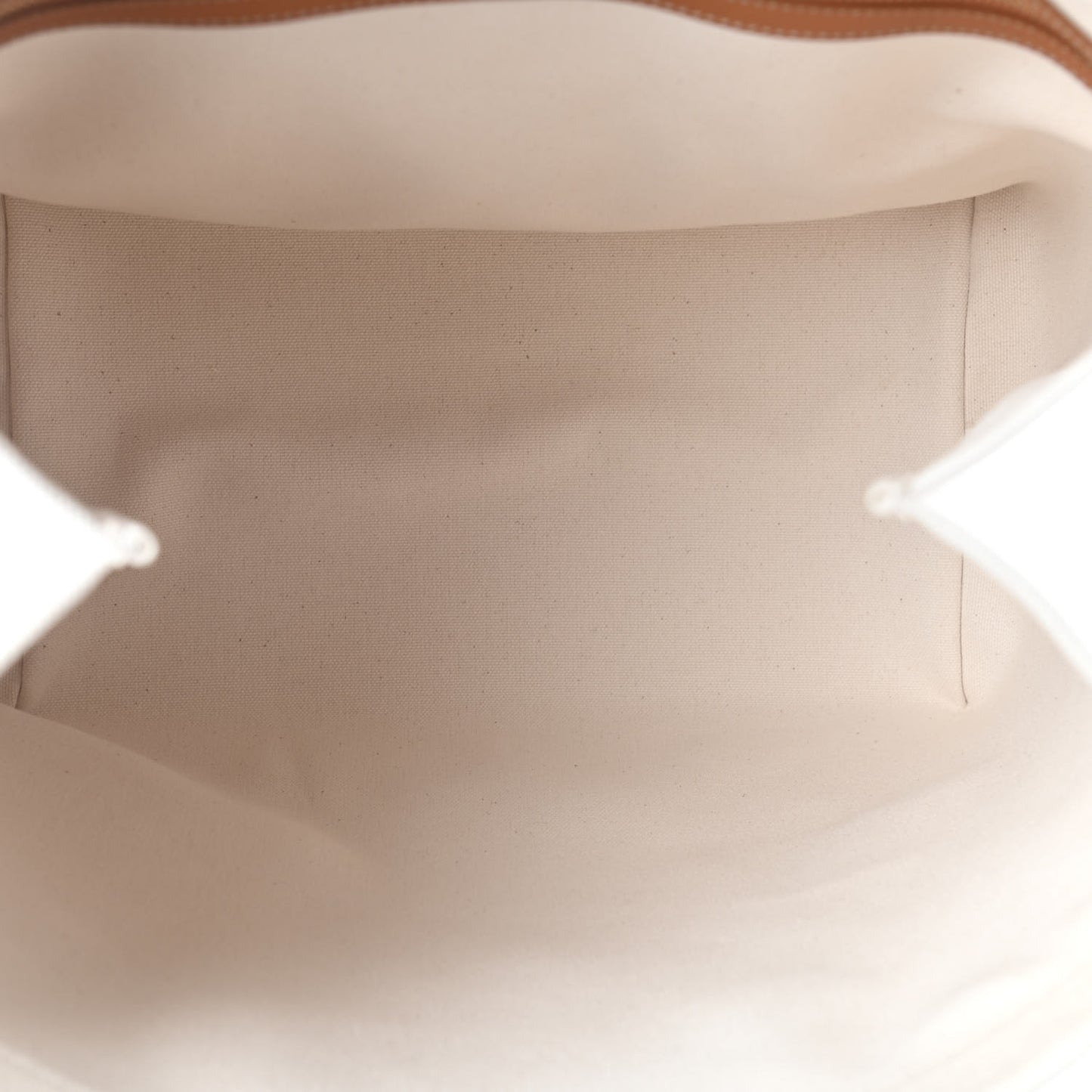 Canvas Calfskin Horizontal Cabas Natural Tan