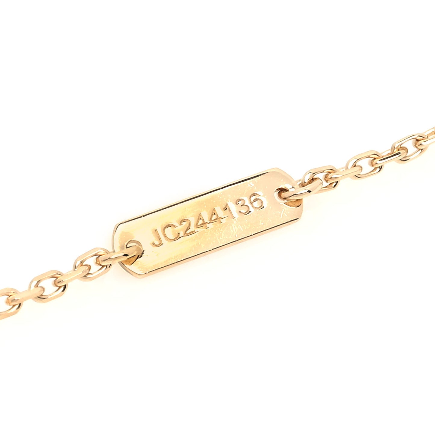 18K Yellow Gold Mother of Pearl Vintage Alhambra Pendant Necklace