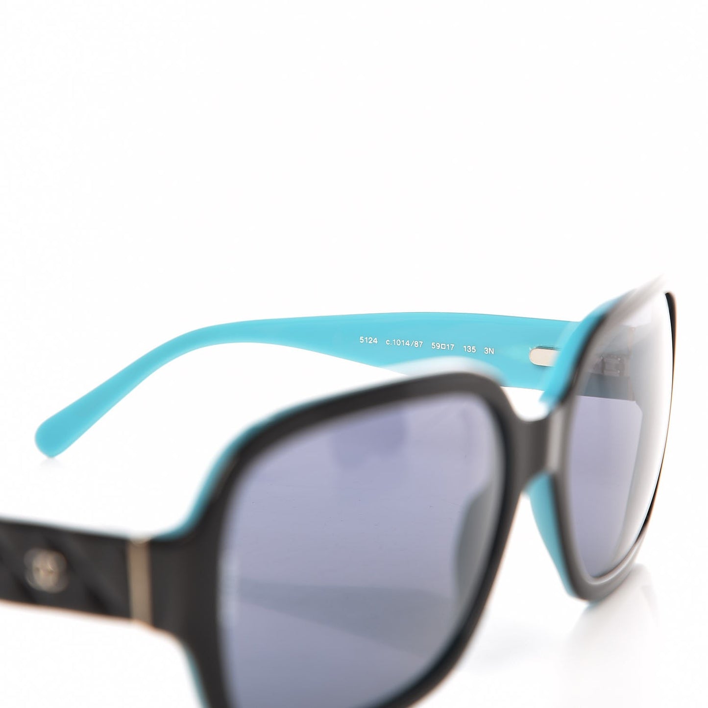 Quilted CC Sunglasses 5124 Black Turquoise