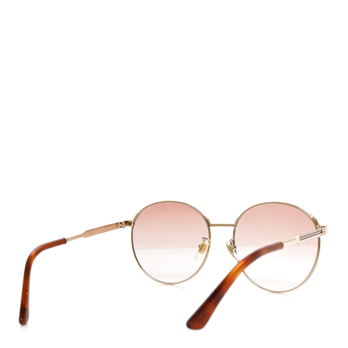 Gucci Web Round Sunglasses GG0206SK Gold 4 of 8