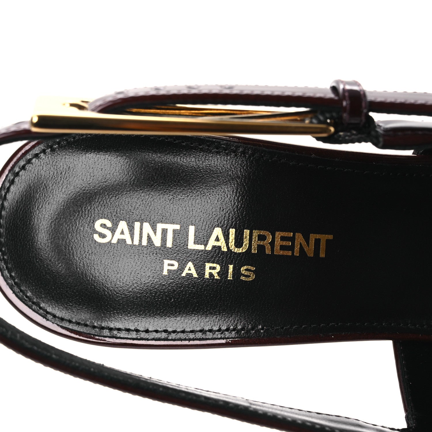 Saint Laurent Glazed Calfskin Lee 75 Slingback Pumps 37 Marron Glace 9 of 13
