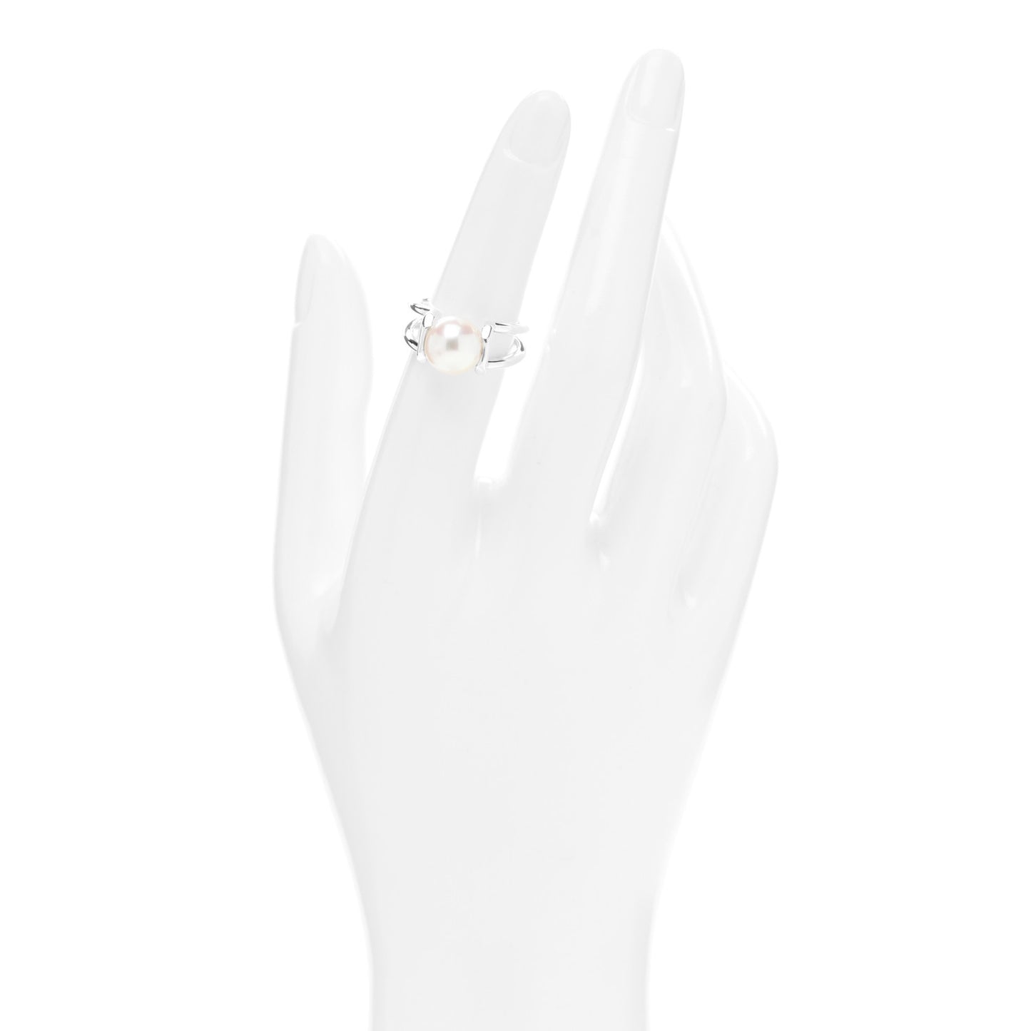 Sterling Silver Pearl HardWear Ring 52 6