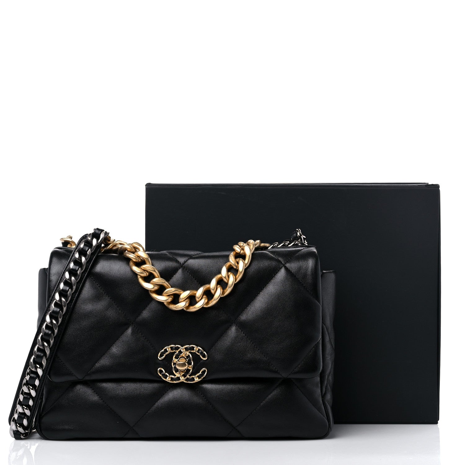 Chanel Lambskin Quilted Large Chanel 19 Flap Black 11 of 11