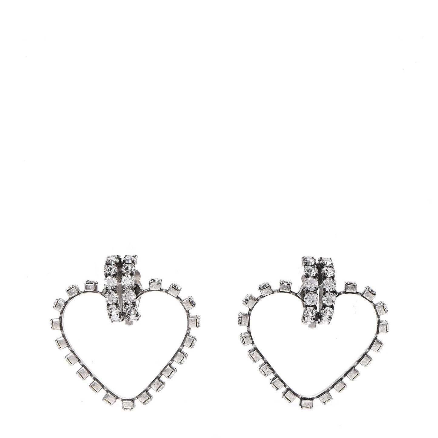 Brass Crystals Smoking Love Clip On Earrings Oxidized Silver