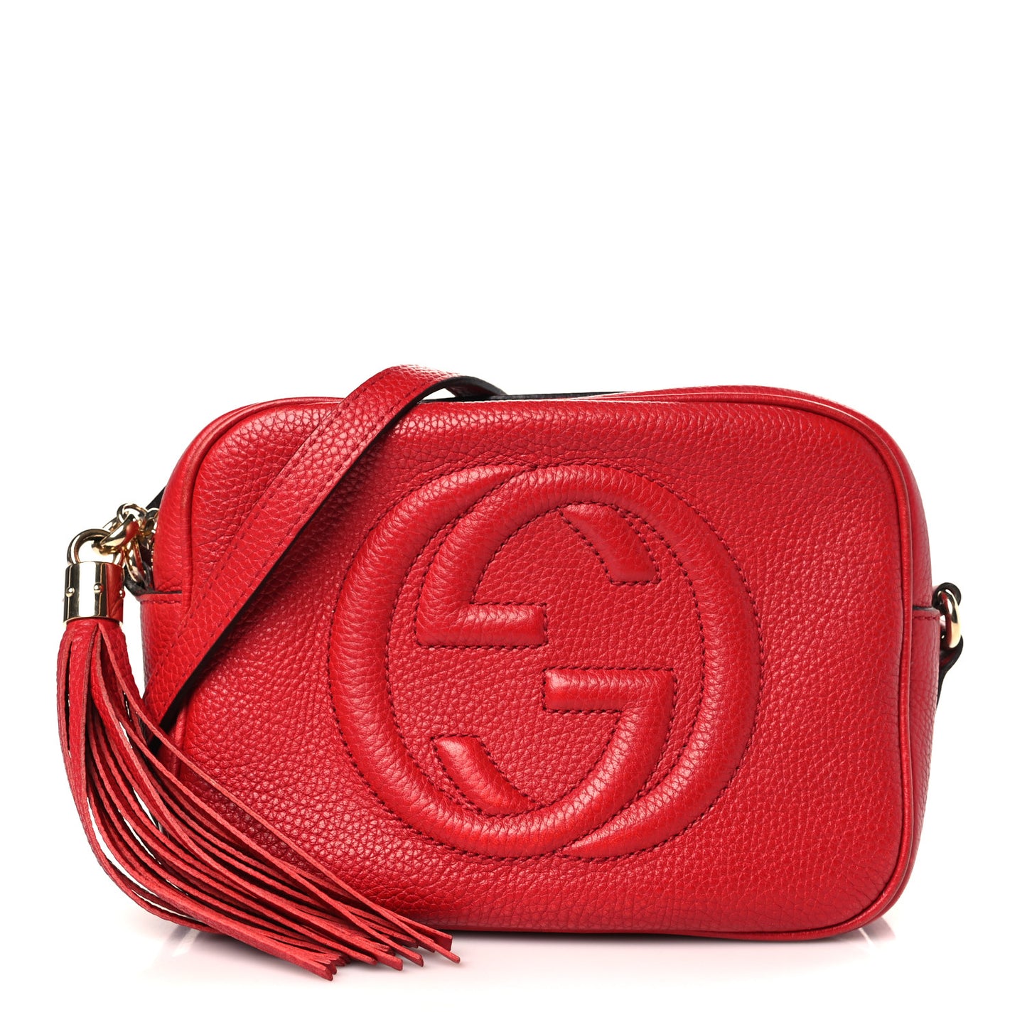 Pebbled Calfskin Small Soho Disco Bag Tabasco Red
