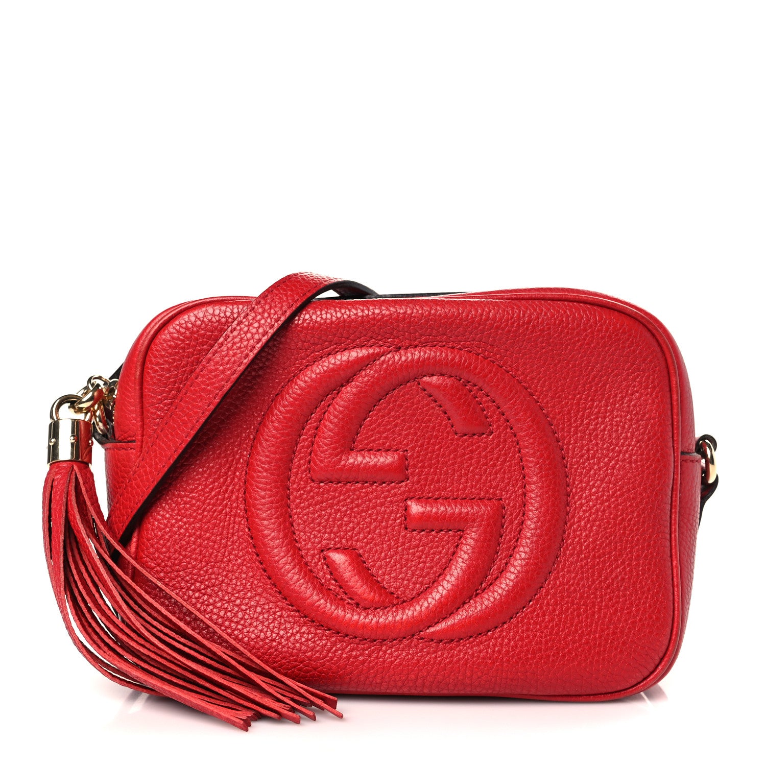 Gucci Pebbled Calfskin Small Soho Disco Bag Tabasco Red 1 of 9