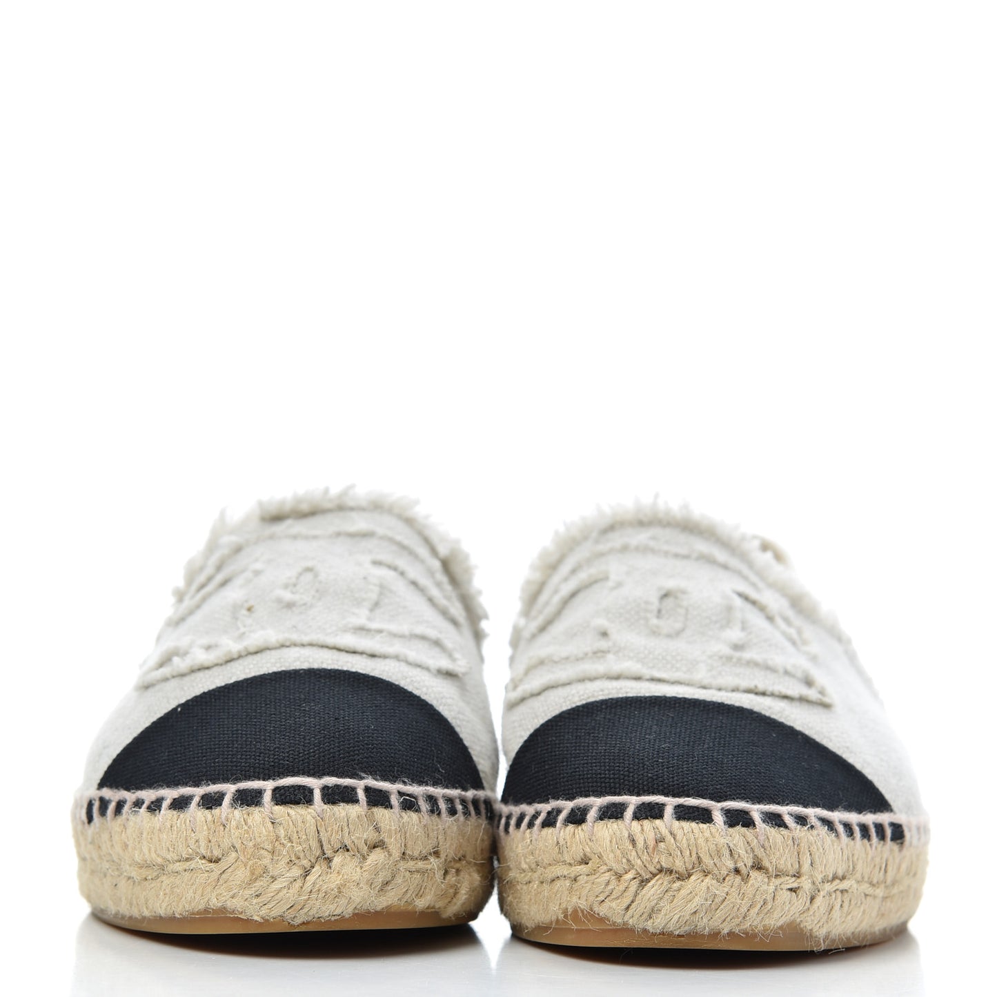 Linen CC Espadrilles 39 Beige Black