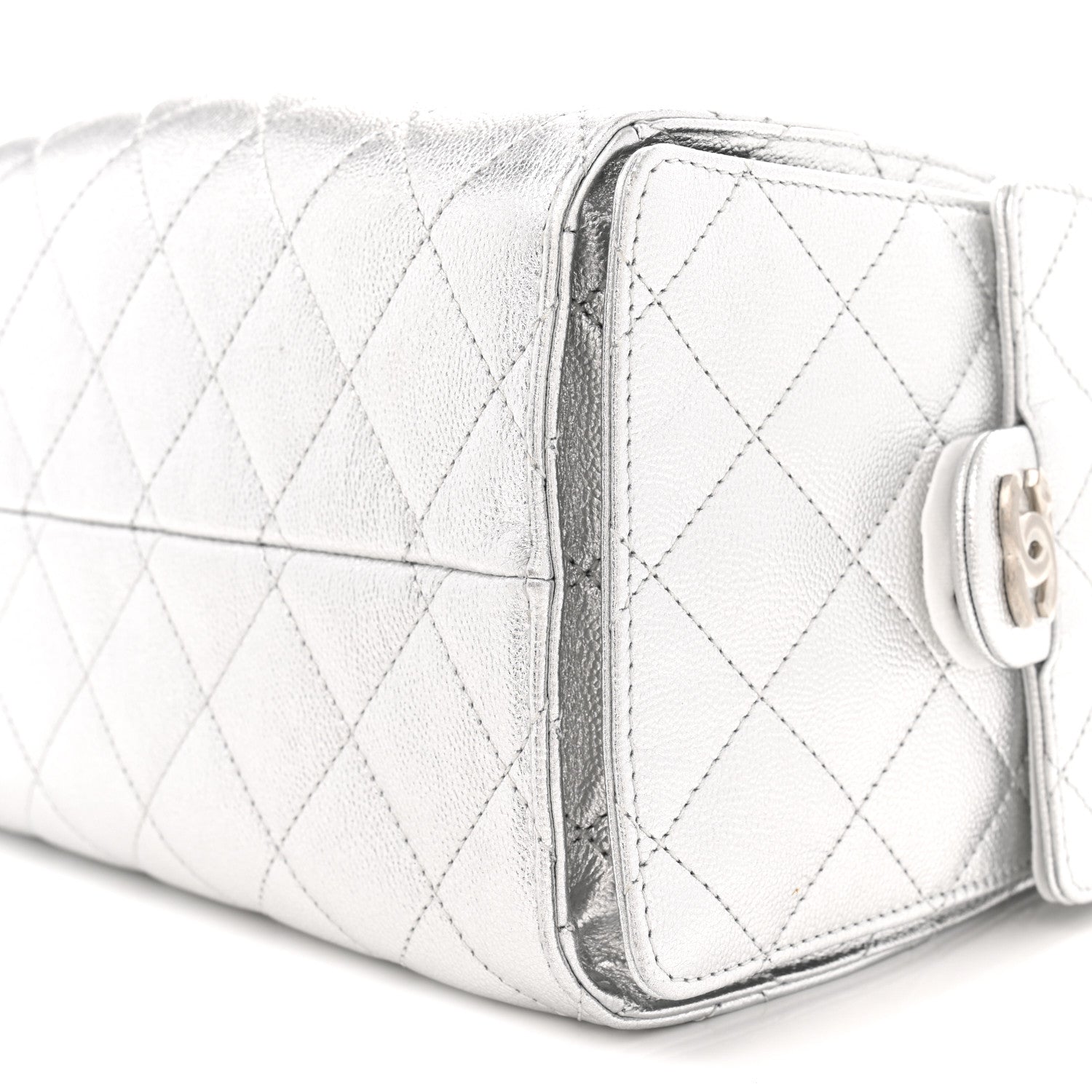 Chanel Metallic Caviar Quilted Small Chanel 25 Handbag Silver