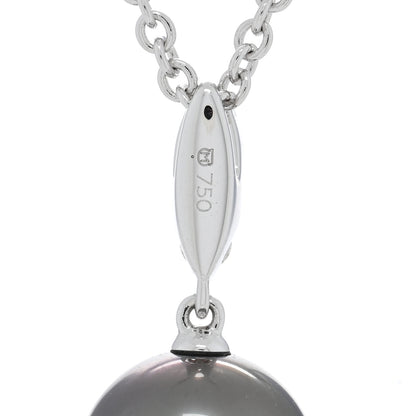 Mikimoto 18K White Gold Diamond Black South Sea Pearl 9.5mm Pendant Necklace 5 of 6