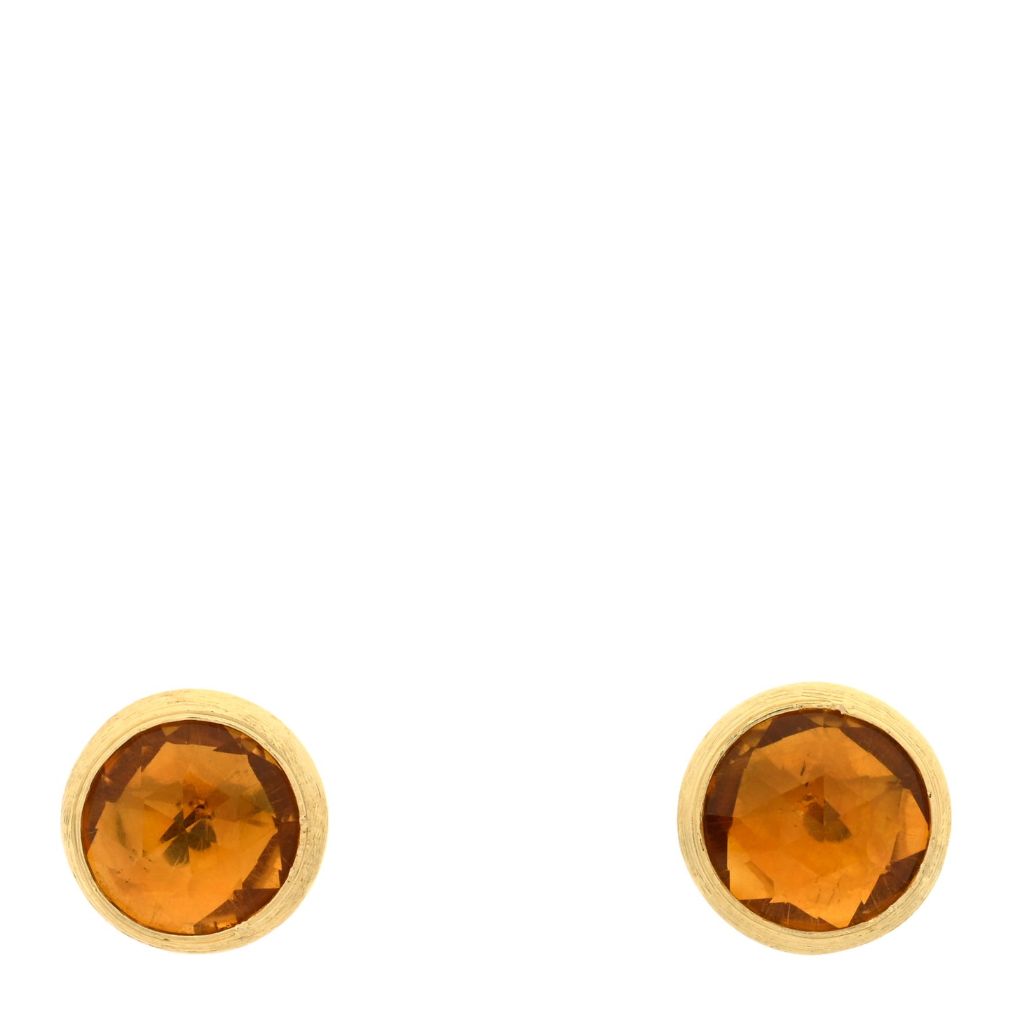 18K Yellow Gold Citrine Jaipur Color Stud Earrings