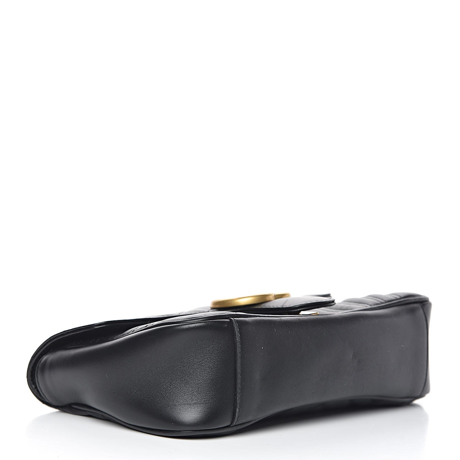 Gucci Calfskin Matelasse Small GG Marmont Shoulder Bag Black 4 of 12