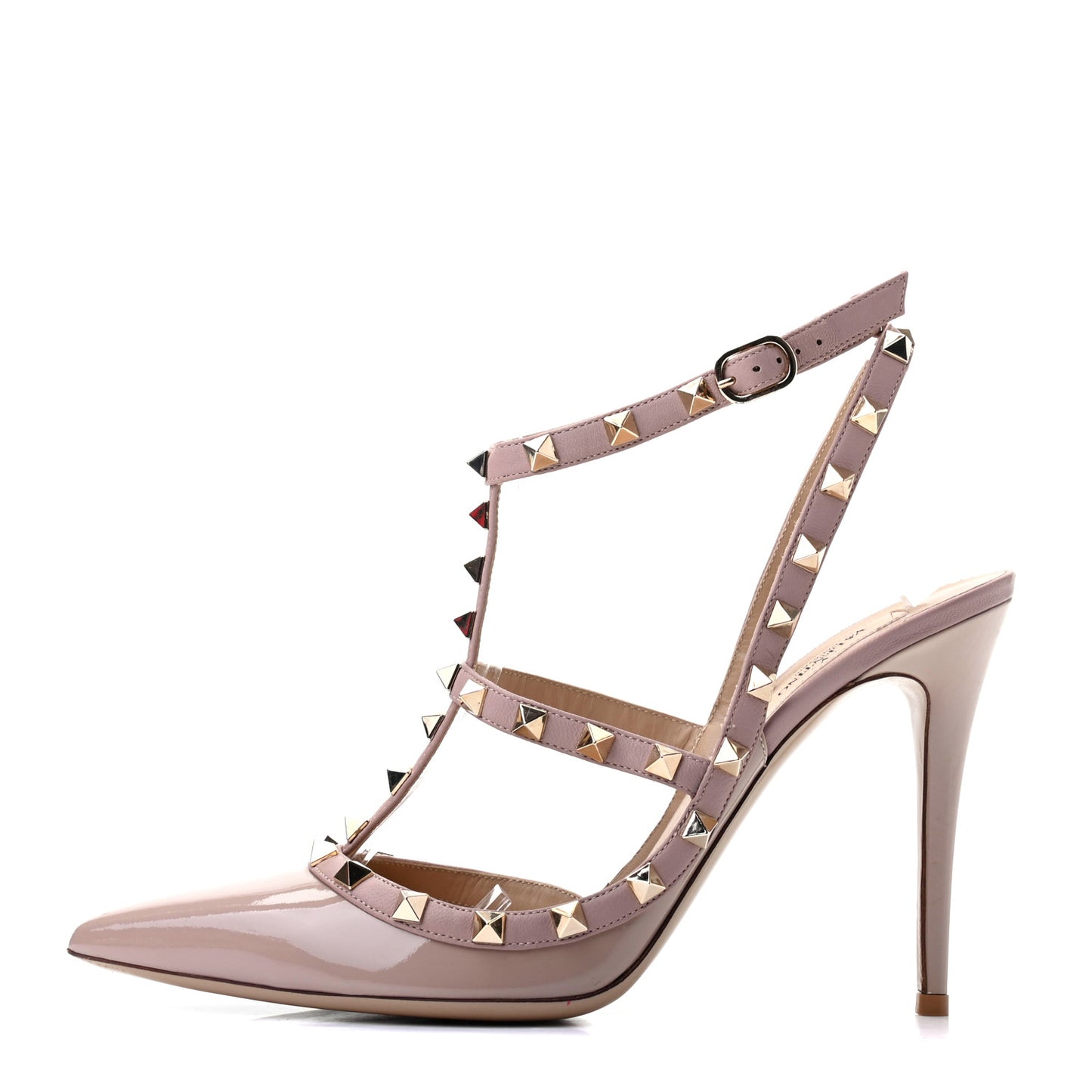 Patent Rockstud Ankle Strap Pumps 41.5 Poudre