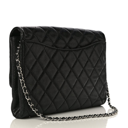 Chanel Caviar Quilted Clutch With Chain Flap Black 3 of 17