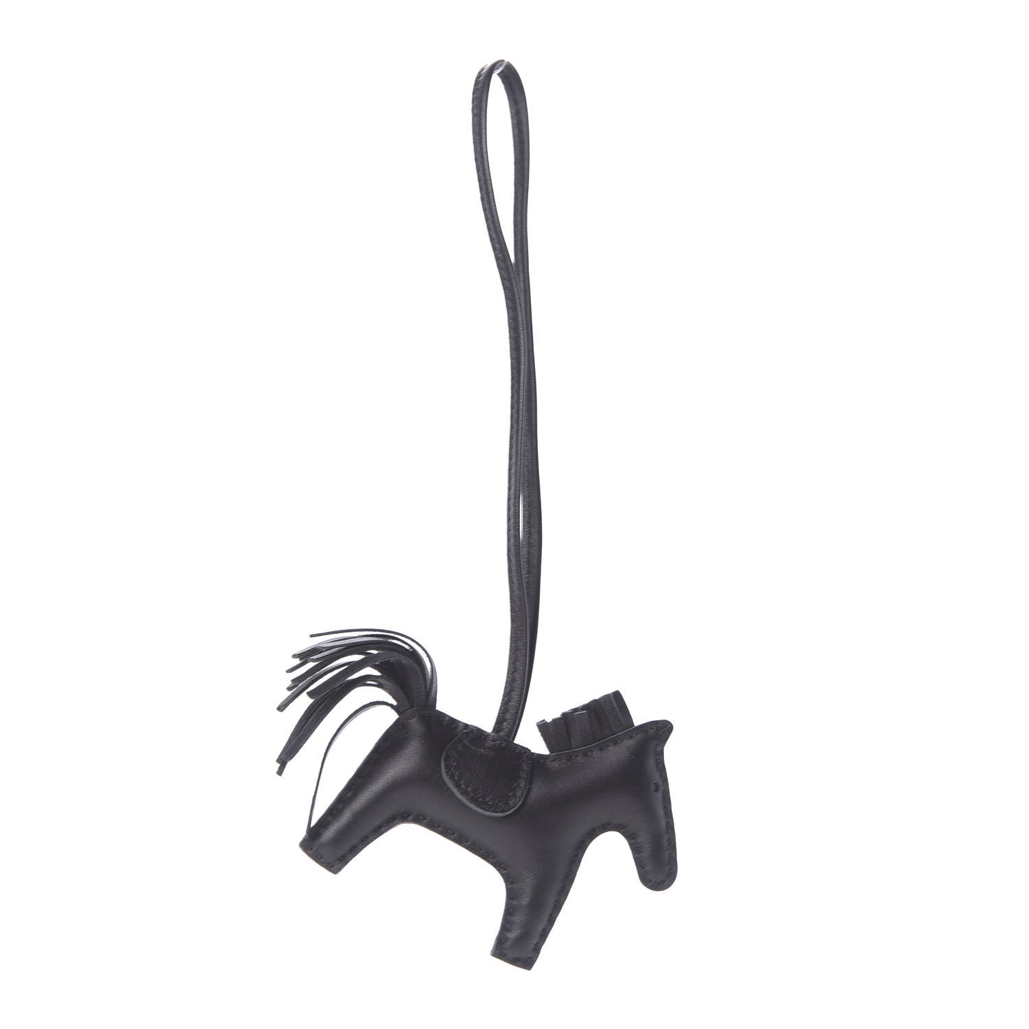 Hermes Milo Lambskin Grigri Rodeo Horse Bag Charm PM So Black 1 of 6