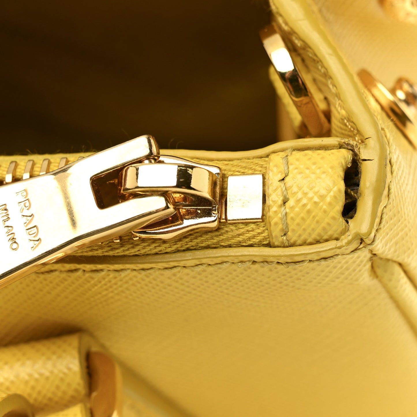 Saffiano Lux Mini Galleria Double Zip Tote Soleil