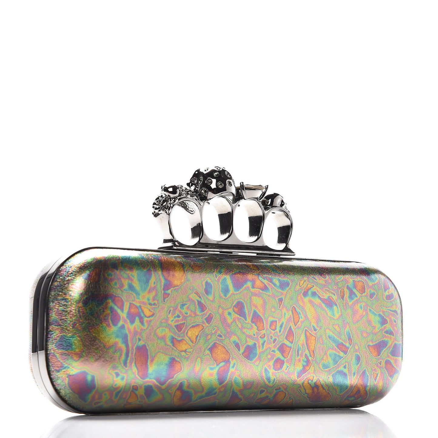 Lambskin Oil Slick Knucklebox Clutch