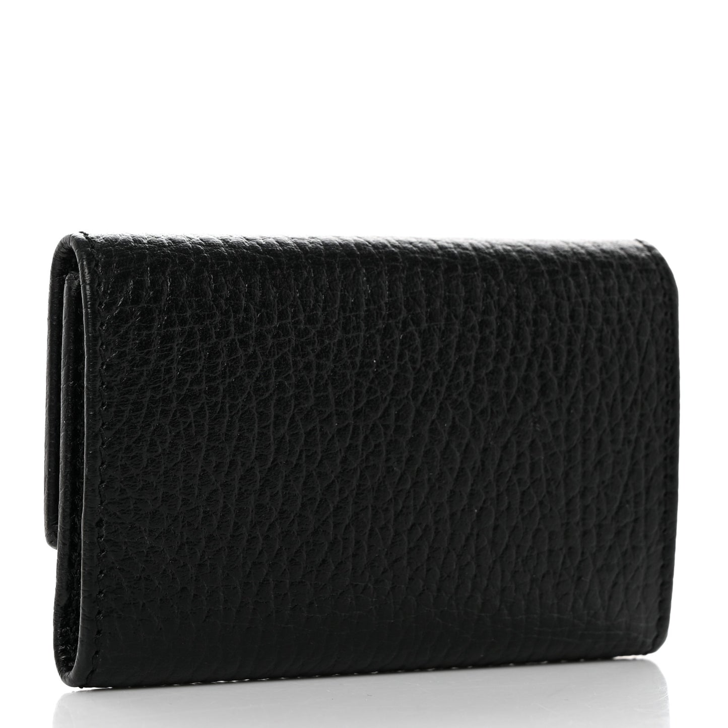 Pebbled Calfskin GG Marmont 6 Key Holder Black