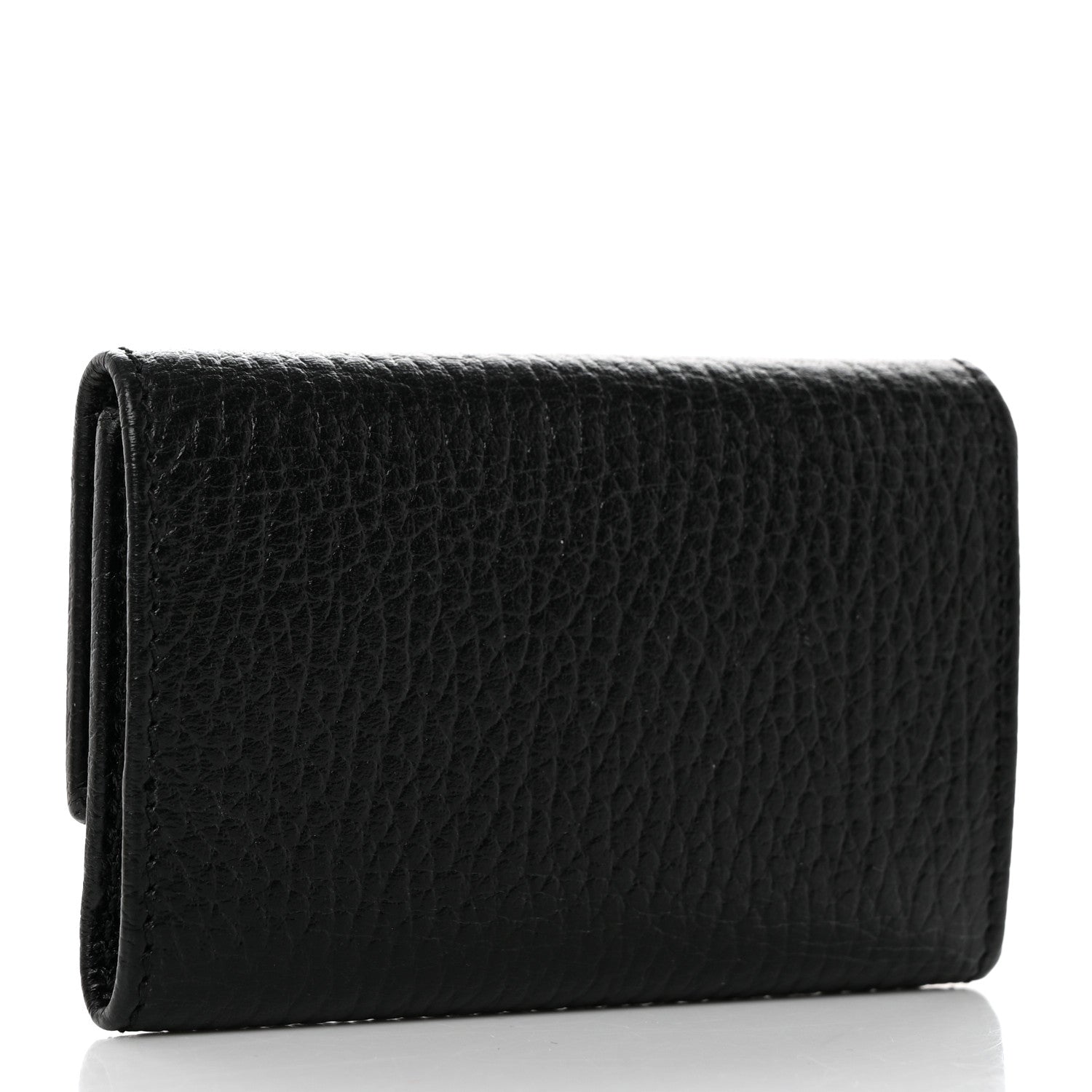 Gucci Pebbled Calfskin GG Marmont 6 Key Holder Black 3 of 7