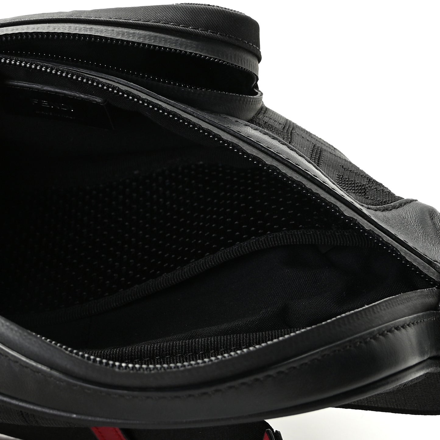 Neoprene Mesh Vitello Grace FF Pocket Belt Bag Black