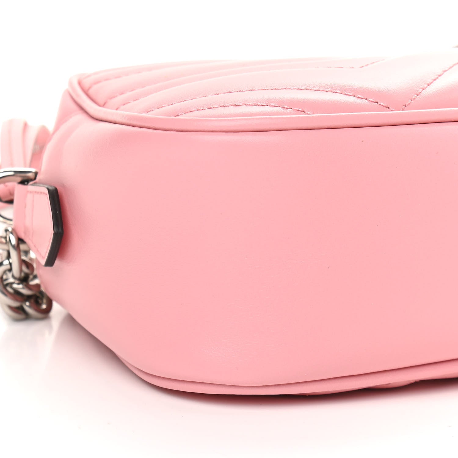 Gucci Calfskin Matelasse Small GG Marmont Chain Shoulder Bag Wild Rose 8 of 9