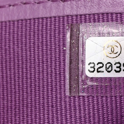 Chanel Caviar Quilted Compact Flap Wallet Purple 8 of 10