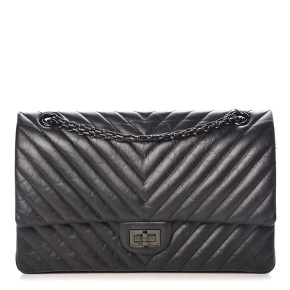Chanel Aged Calfskin Chevron Quilted 2.55 Reissue 226 So Black 1 of 10
