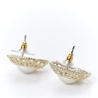 Chanel Pearl CC Round Earrings Gold 3 of 5