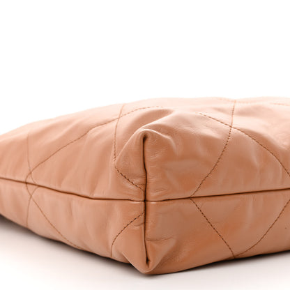 Chanel Shiny Calfskin Quilted Chanel 22 Camel 11 of 14