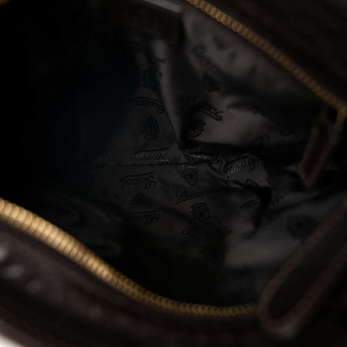 Guccissima Small Flat Messenger Bag Dark Brown