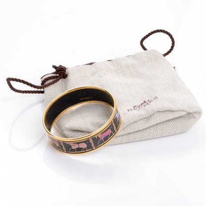 Hermes Enamel Printed Tenues Et Couvertures Wide Bracelet 65 6 of 6
