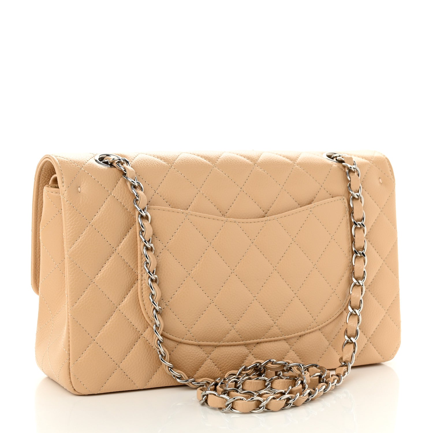 Chanel Caviar Quilted Medium Double Flap Beige 2 of 10