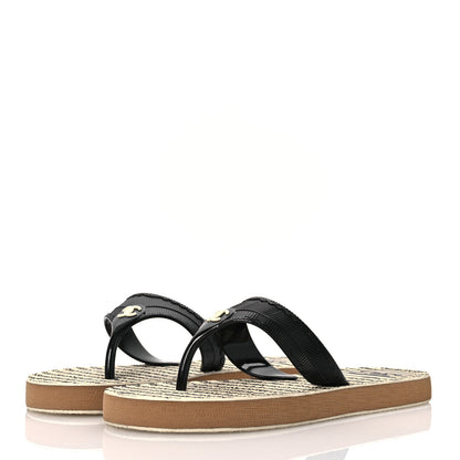 Chanel Entre Doigts Thong Sandals 39 Black White 4 of 11