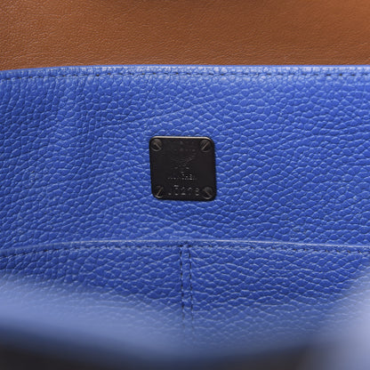 MCM Metallic Visetos Medium Kira Shopper Tote Black Blue 7 of 17